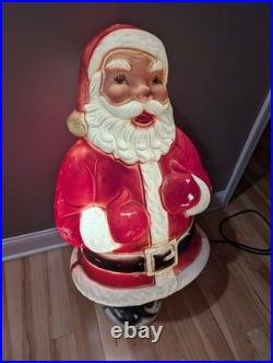 Rare Beco Motorized Motion Santa Christmas Mechanical Vintage Blow Mold