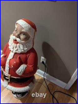 Rare Beco Motorized Motion Santa Christmas Mechanical Vintage Blow Mold