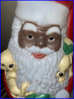Rare Black Santa Blow Mold Vintage Christmas