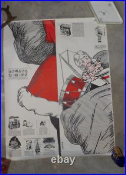 Rare Circa 1940's-50's Life Size Santa Craft or Woodworking Pattern with Tube