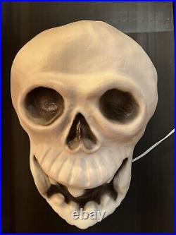 Rare Drainage Halloween Blow Mold Skeleton Skull