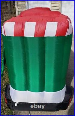 Rare Gemmy ANIMATED LIGHTED Airblown Inflatable Train with POP UP Snowman VIDEO