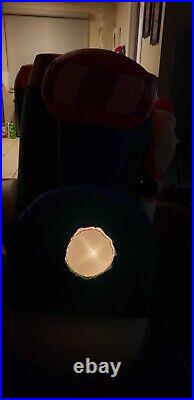 Rare Gemmy ANIMATED LIGHTED Airblown Inflatable Train with POP UP Snowman VIDEO