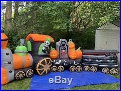 Rare Gemmy Halloween Airblown Inflatable 17ft Spooky Train-Animated