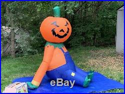 Rare Gemmy Halloween Airblown Inflatable Rotating Pumpkin Kid