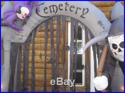 Rare Gemmy Halloween Cemetery Archway 8' x 8' Inflatable Airblown #58504 EUC