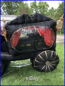 Rare Gemmy Halloween Inflatable Airblown 12ft Carriage Hearse with Reaper