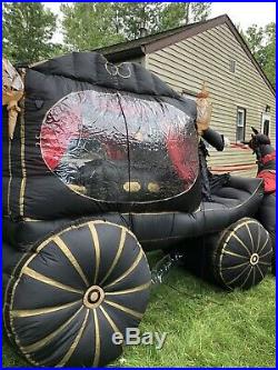 Rare Gemmy Halloween Inflatable Airblown 12ft Carriage Hearse with Reaper