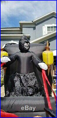 Rare Gemmy Inflatable Halloween Hearse 12' Long Grandin Road