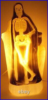 Rare General Foam Skeleton Grave Blow Mold 14 Halloween Grim Reaper Tombstone
