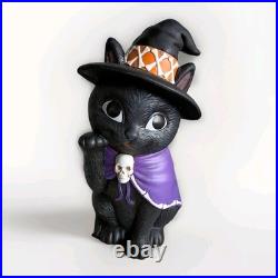 Rare Halloween 32 LED Black Cat Witch Skull Blow Mold Dak Decor Free Shipping