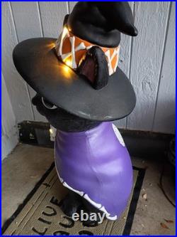 Rare Halloween 32 LED Black Cat Witch Skull Blow Mold Dak Decor Free Shipping