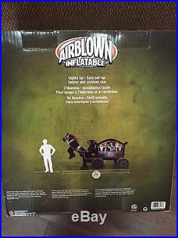Rare New Gemmy 11' Wide Halloween Reaper On Horse & Carriage Airblown/Inflatable