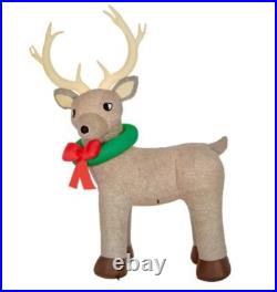 Rare New Giant 10.5 Ft Tall Christmas Led Fuzzy Reindeer Inflatable By Gemmy
