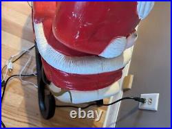 Rare TPI Santa Sleigh Sled Blow Mold 2 Reindeer Christmas Decor Vintage Large