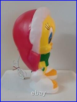 Rare Tweety Bird 17 Blow Mold Santa's Best Looney Tunes Light Up Yard Decor