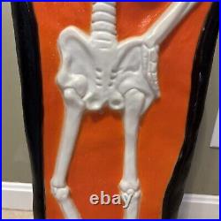 Rare VTG Don Featherstone Blow Mold Halloween Skeleton with Top Hat Has WEAR READ