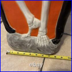 Rare VTG Don Featherstone Blow Mold Halloween Skeleton with Top Hat Has WEAR READ