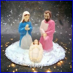Rare Vintage 18 Empire Tabletop Nativity Christmas Blow Molds Mary Joseph Jesus