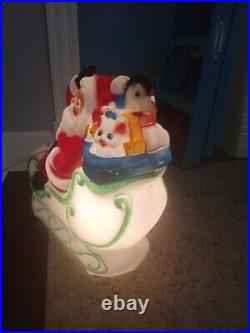 Rare Vintage 1977 Santa Sleigh Blow Mold Grand Venture Carolina Enterprises