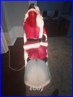 Rare Vintage 1977 Santa Sleigh Blow Mold Grand Venture Carolina Enterprises