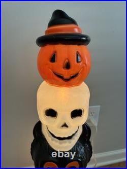 Rare Vintage 1995 Empire Blow Mold Halloween Totem Stack Pumpkin Cat Ghost Skull