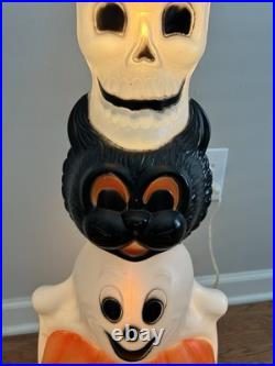 Rare Vintage 1995 Empire Blow Mold Halloween Totem Stack Pumpkin Cat Ghost Skull