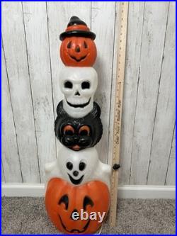 Rare Vintage 1995 Empire Blow Mold Halloween Totem Stack Pumpkin Cat Ghost Skull