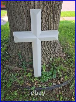 Rare Vintage 1998 Union Products White Blow Mold Light Up Christmas Easter Cross