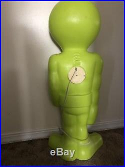 Rare! Vintage 36 Green Light Up Space Alien Plastic Blow Mold