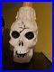 Rare Vintage Halloween Blow Mold Skeleton Skull With Candle