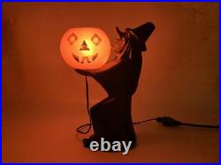 Rare Vintage Halloween Blow Mold Witch Holding Pumpkin Table top