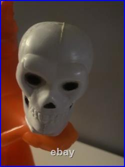 Rare Vintage Halloween Witch Blow Mold With Skull Skeleton Tico Toys