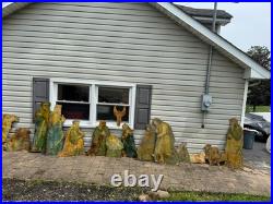 Rare! Vintage Large Wood Nativity Set Outdoor 14pc plywood Yard Decor / Yard Art