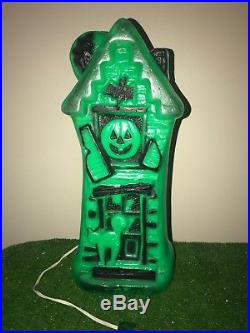 Rare Vtg Empire Green Halloween 17 Lighted Blow Mold Haunted House Decoration