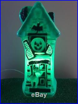 Rare Vtg Empire Green Halloween 17 Lighted Blow Mold Haunted House Decoration