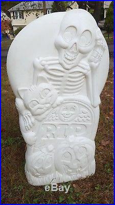 Rare Witch & Skeleton Blow Mold Two Sided Sun Hill Halloween Blowmold