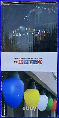 Really Big FULL SET Of 5 Christmas Bulbs 14 Lights Blow Mold Hanging withBox