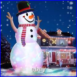 Rotating Lights 14Ft Giant Christmas Inflatable Snowman with Hat&Scarf Christmas
