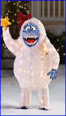 Rudolph's Bumble Snowman 56 Standing 3d Lighted Tinsel Christmas Yard Sculpture