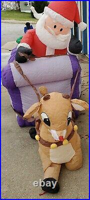 Rudolph's Island of Misfit TOYS on Sleigh Airblown Lighted Yard Inflatable Gemmy