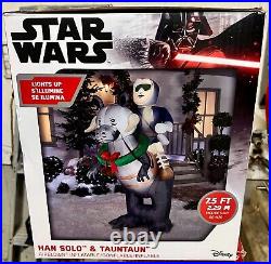 STAR WARS CHRISTMAS 8' TAUN TAUN W HANS SOLO Lighted Yard Inflatable GEMMY NIB