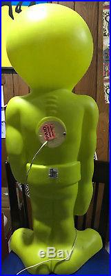 SUPER RARE 36 Green Space ALIEN Plastic LIGHT UP Blow Mold Figure Halloween