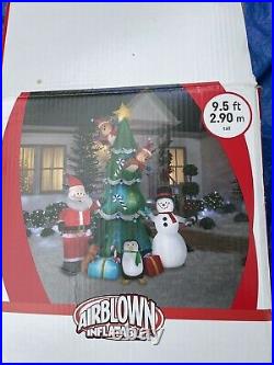 Santa And Friends 9 1/2 Foot Animated Kaleidoscope Inflatable, Nice