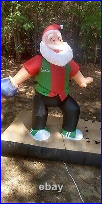 Santa Bowling Scene Inflatable 10.5' Airblown Lighted Christmas Display Penguin