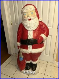 Santa Claus Blow Mold Christmas Decoration 5 FT VTG No Light Holiday