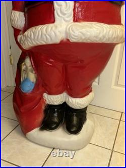 Santa Claus Blow Mold Christmas Decoration 5 FT VTG No Light Holiday