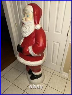 Santa Claus Blow Mold Christmas Decoration 5 FT VTG No Light Holiday
