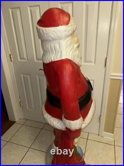 Santa Claus Blow Mold Christmas Decoration 5 FT VTG No Light Holiday