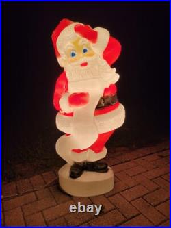 Santa Claus List Blow Mold Union Products 43 Christmas Decoration Lighted Works